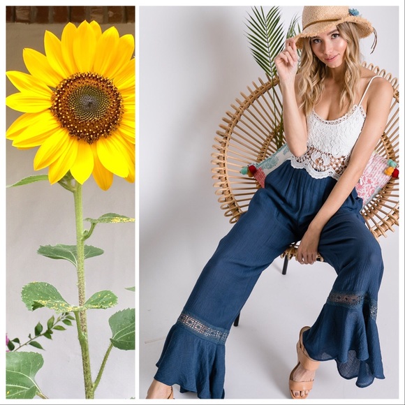 Indigo Teal Palazzo Hippy Pants - Picture 2 of 7